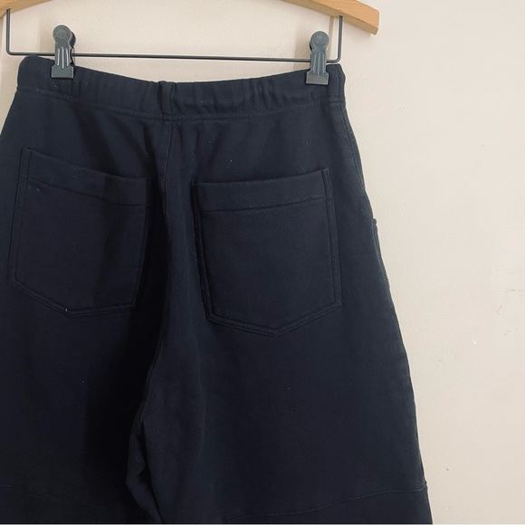 Roucha Penn Fleece Sweatpants Black Tapered Cropped Medium Short (BB) Barrel Leg - Picture 4 of 10